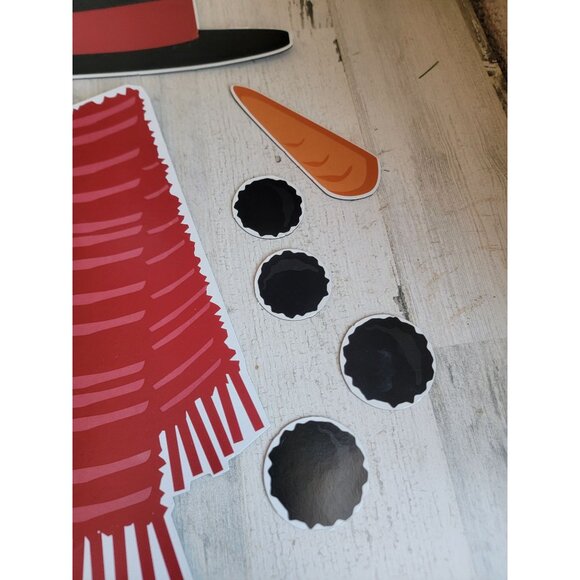 Snowman magnet large hat scarf coal carrot xmas decor set - Picture 4 of 8